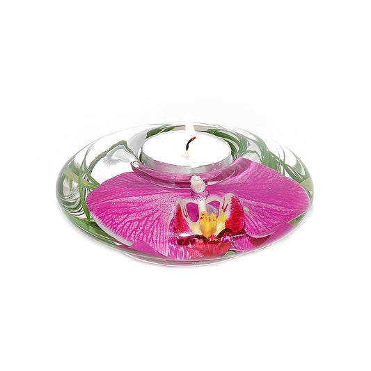 Fuchsia Phalaenopsis Orchid T-Light Candle Holder