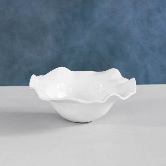 Luxury Melamine Havana Large Salad Bowl (White)