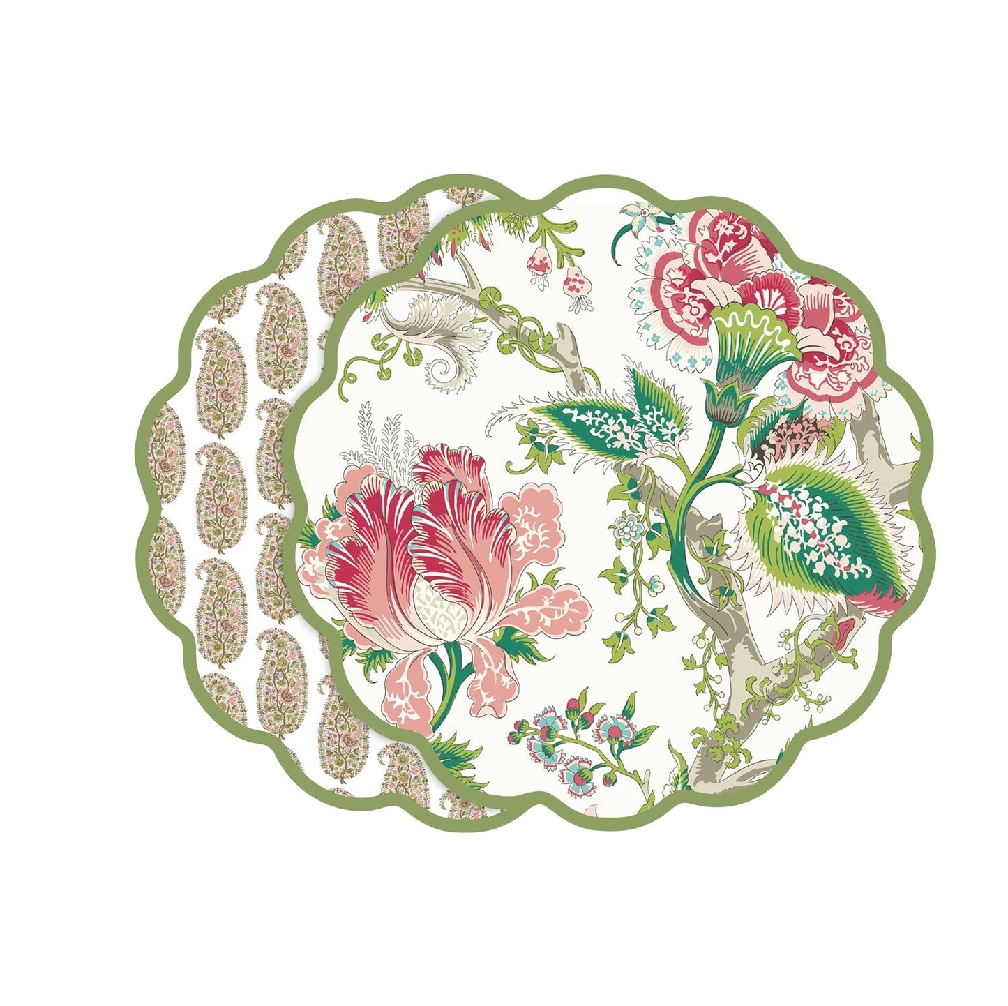 VIDA Peony and Paisley Reversible Placemats Set of 4 (Multi)
