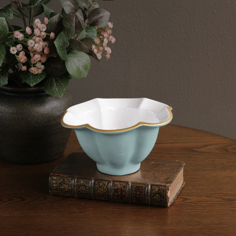 FINAL SALE - ENCANTO Devon Small Bowl (Turquoise and White)