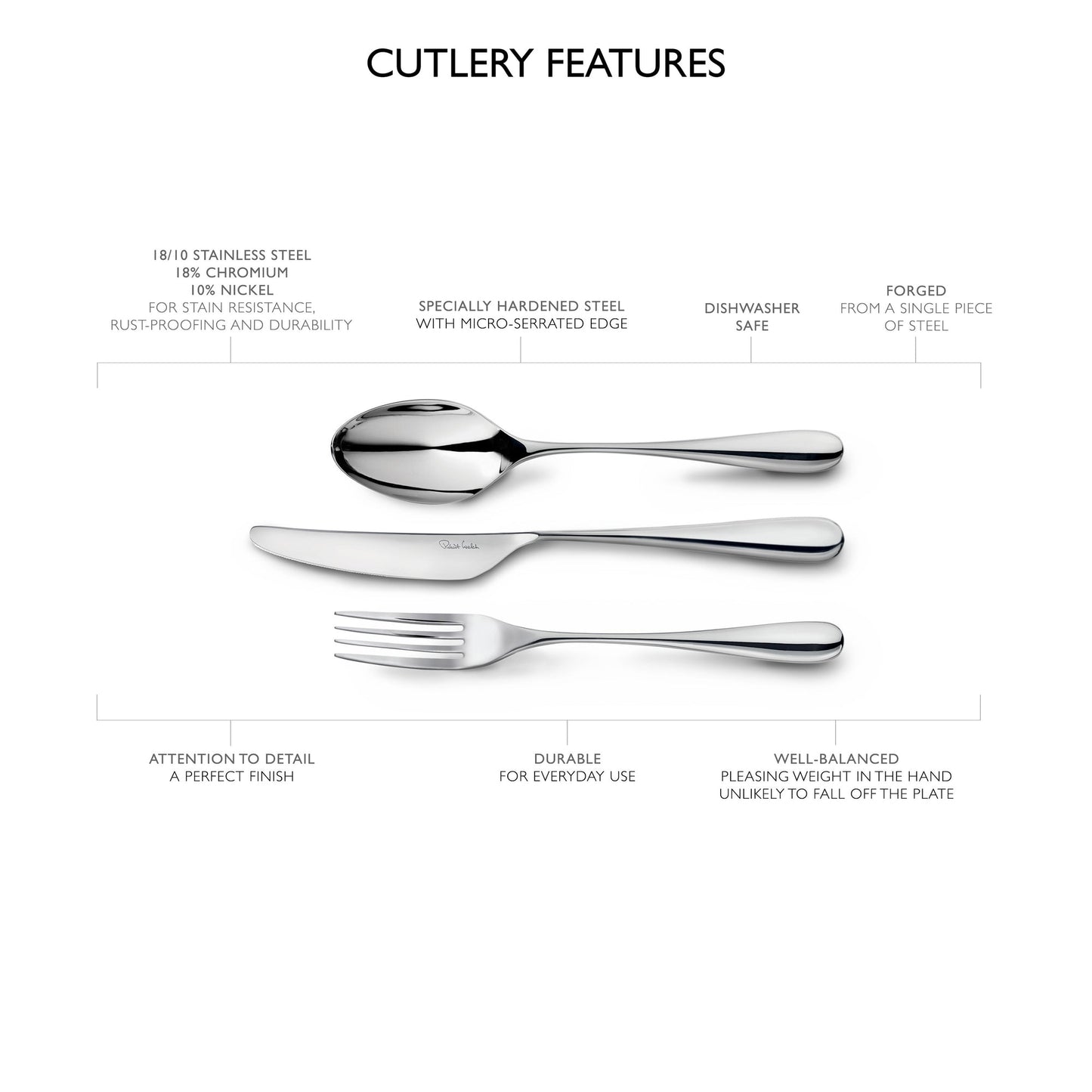Arden Bright Cutlery Set, 16 Piece for 4 People