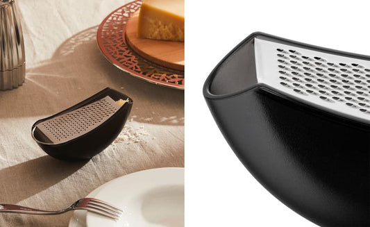 Parmenide Grater with Cheese Cellar Black