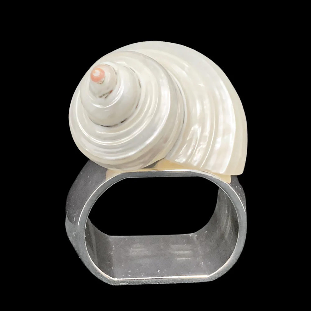 Isabella Adams Small Pearl Turbo Shell Napkin Ring - Set of 4