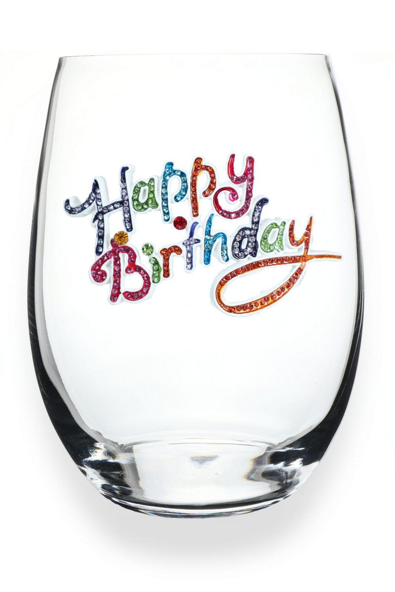 Jeweled Stemless Wine Glass
