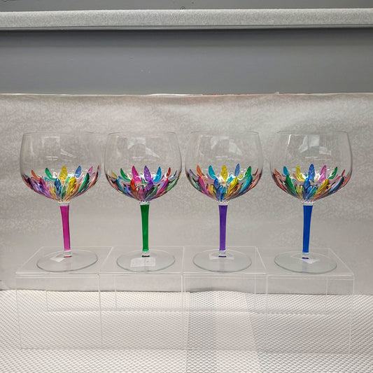 Incantos Collection Multi-Colored Balloon Wine Glass (Italian Glass)