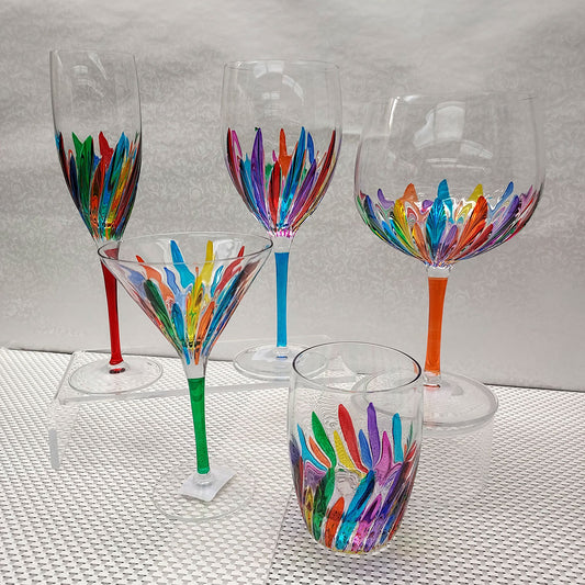 Incantos Collection Multi-Colored Martini Glass (Italian Glass)