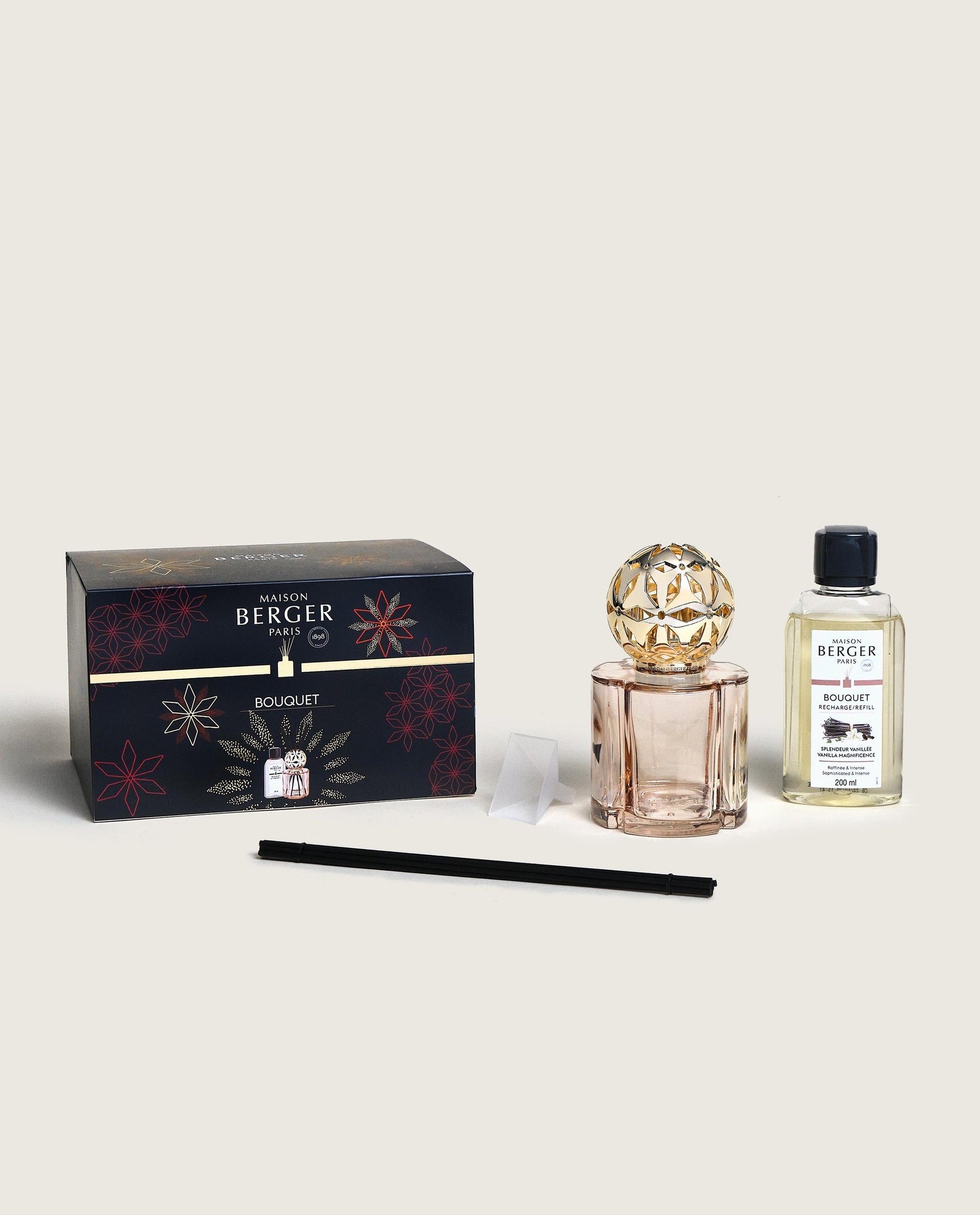 Pomelis Beige Reed Diffuser Gift Set with Vanilla Magnificence