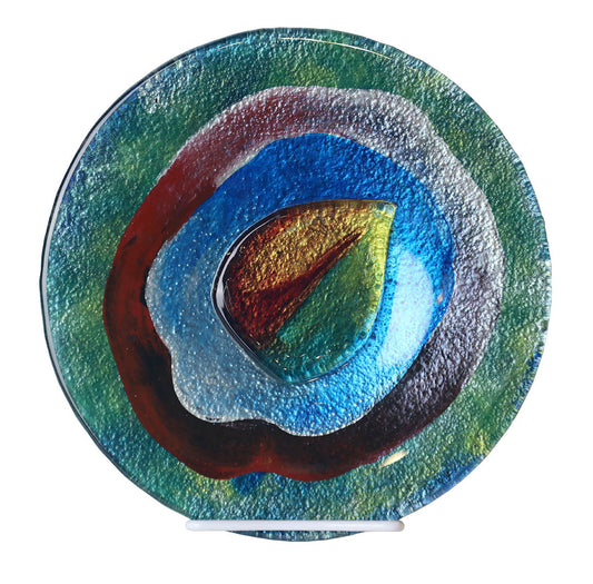 10" Round Plate - Blue (Art Glass)