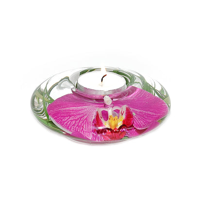 Fuchsia Phalaenopsis Orchid T-Light Candle Holder