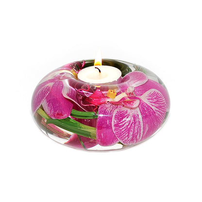 Fuchsia Phalaenopsis Orchid T-Light Candle Holder