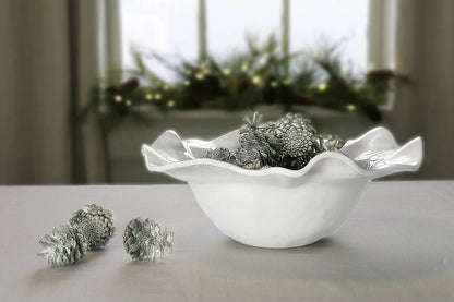 Luxury Melamine Havana Large Salad Bowl (White)
