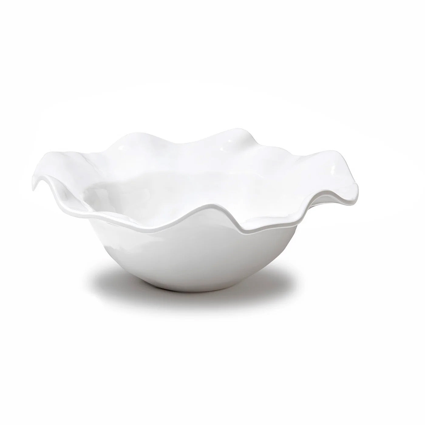 Luxury Melamine Havana Large Salad Bowl (White)