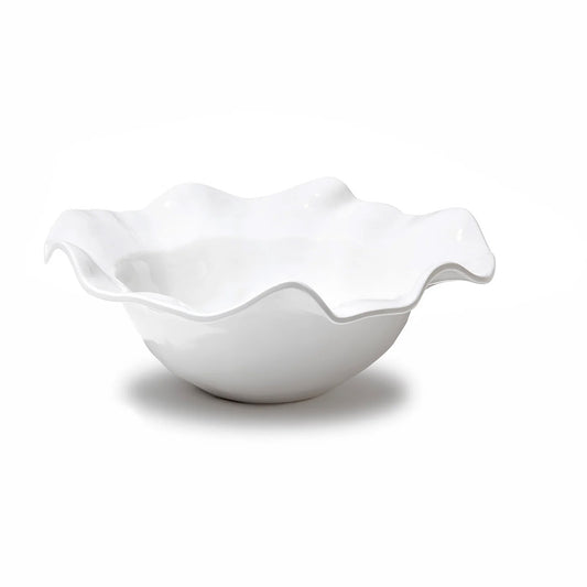 Luxury Melamine Havana Large Salad Bowl (White)