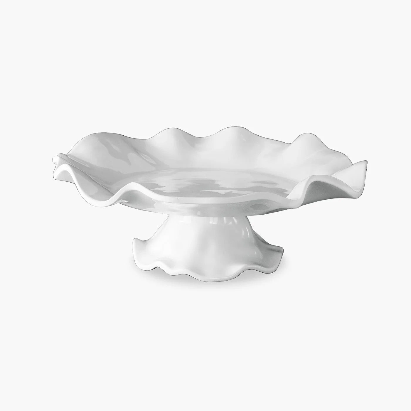 Luxury Melamine Havana Pedestal Cake Plate (White)