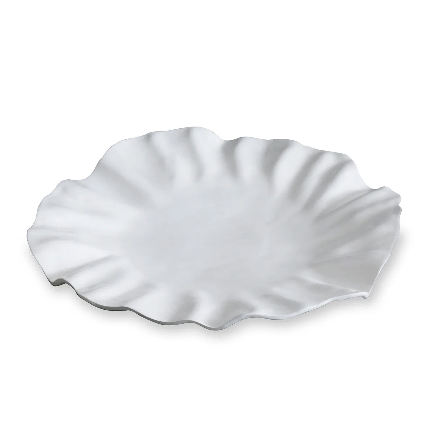 Luxury Melamine Bloom Large Round Platter (White)