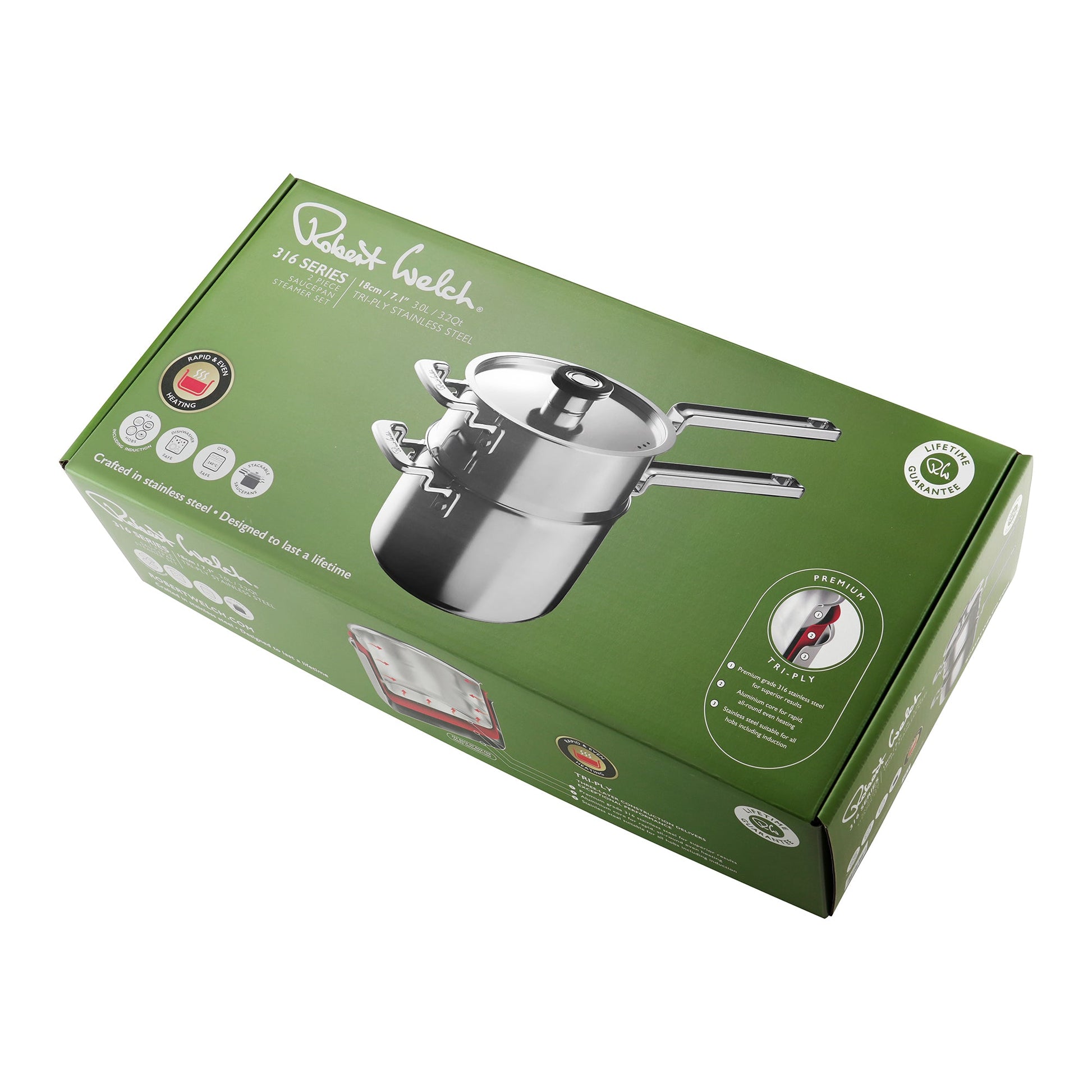 316 Series Cookware 18cm Steamer Set, 2 Piece
