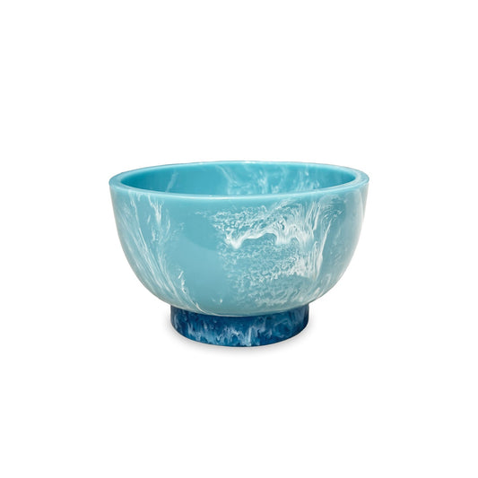 RESIN Rio Small Bowl with Base (Turquoise and Blue)