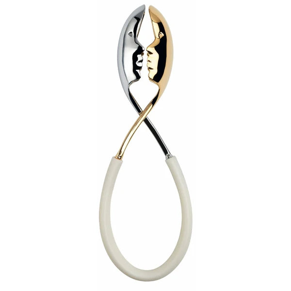 Kiss Salad Tong - Gold/White