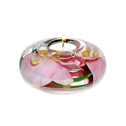 Pink Phalaenopsis Orchid T-Light Candle Holder