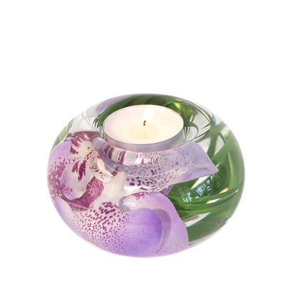Lavender Spotted Phalaenopsis Orchid T-Light Candle Holder