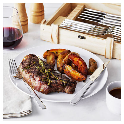 12-pc, 18/10 Stainless Steel Steak Dinner Stainless Steel Steak Knife Set In Wood Presentation Box