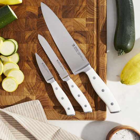 3 Piece White Chef Knife Set