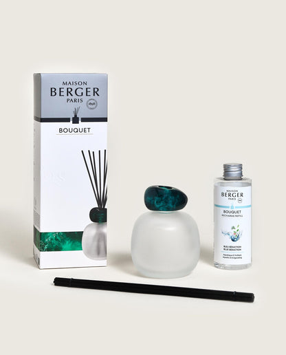 Mineral Frosted/Emerald Reed Diffuser Gift Set with Bleu Séduction