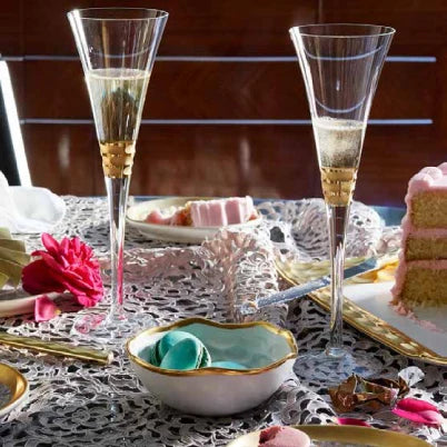 Truro Toasting Flute Pair - Platinum