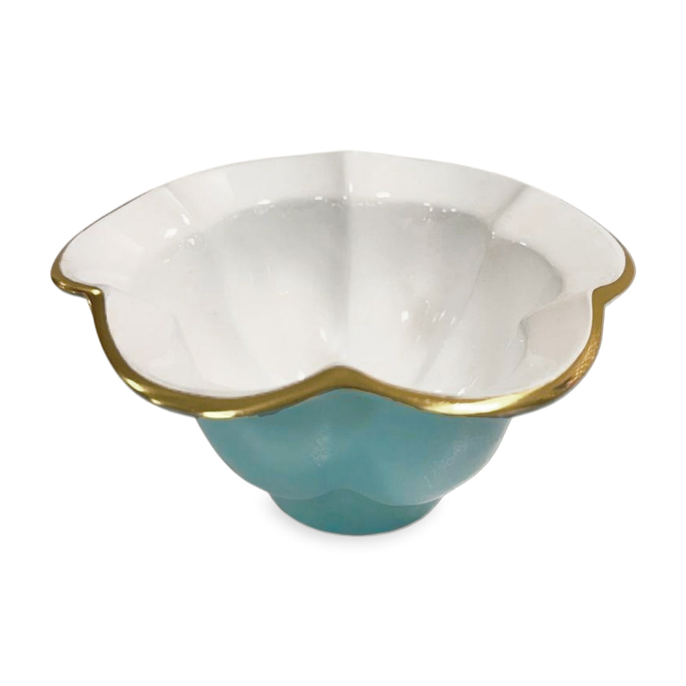 FINAL SALE -  ENCANTO Devon Small Bowl (Turquoise and White)