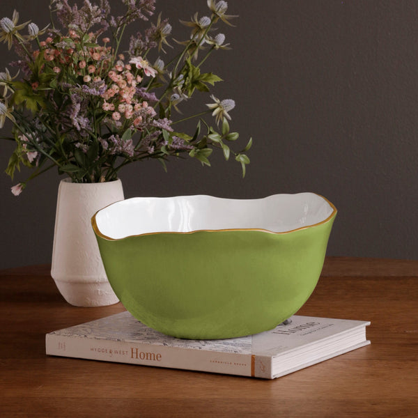 FINAL SALE -  ENCANTO Osaka Large Bowl (Green and White)