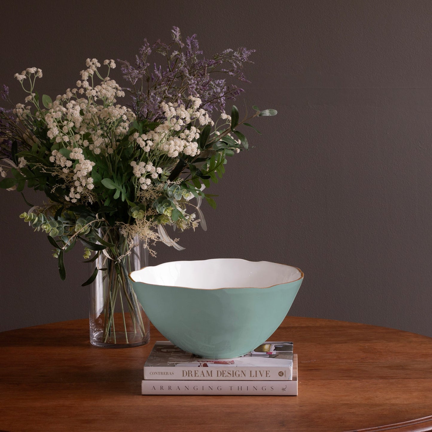 FINAL SALE -  ENCANTO Demeter Large Bowl (Turquoise and White)