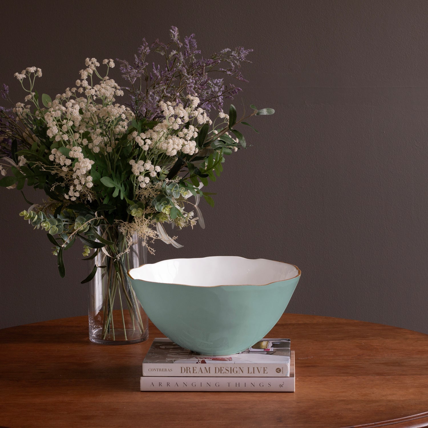 FINAL SALE -  ENCANTO Demeter Large Bowl (Turquoise and White)