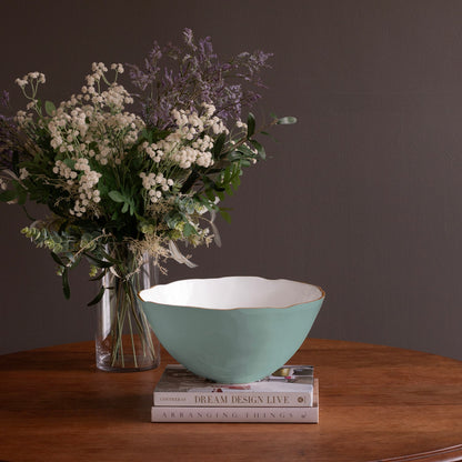 FINAL SALE -  ENCANTO Demeter Large Bowl (Turquoise and White)