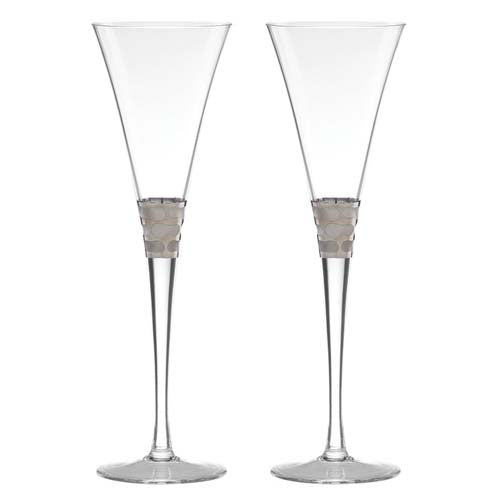 Truro Toasting Flute Pair - Platinum