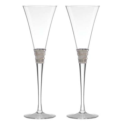Truro Toasting Flute Pair - Platinum