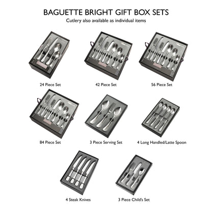 Baguette Bright Cutlery Set, 42 Piece for 6 People