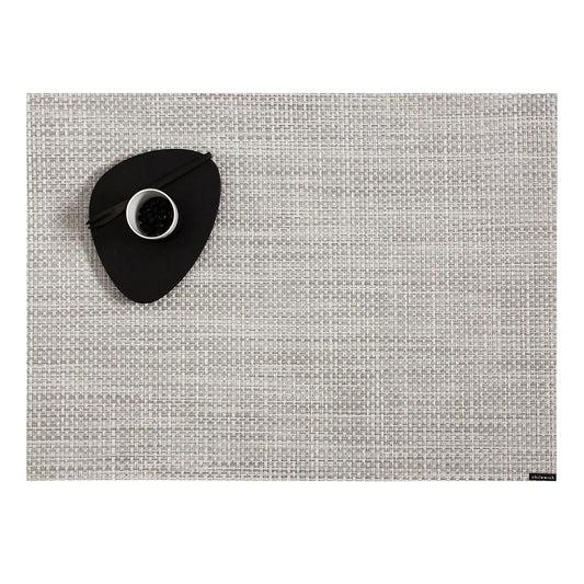Basketweave White/Silver Rectangular