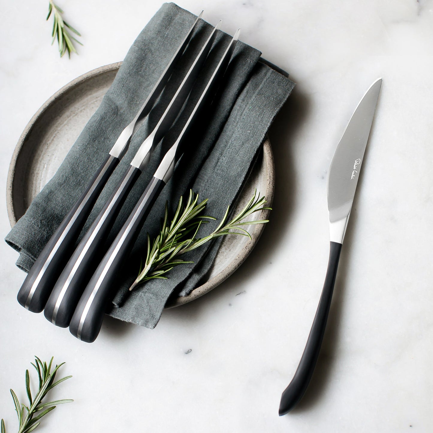 Contour Noir Satin Steak Knife (Plain Edged)
