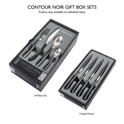 Contour Noir Satin Steak Knife, Set of 4 (Plain Edged)