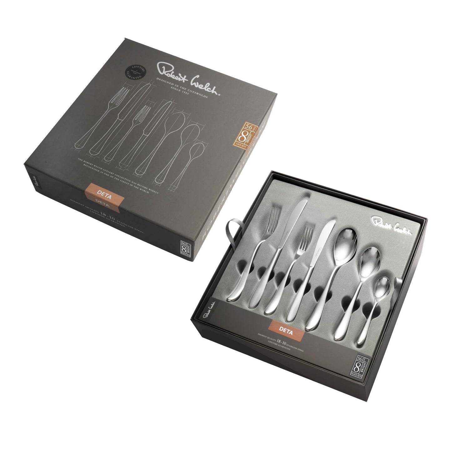 Deta Bright Cutlery Set, 56 Piece for 8 People