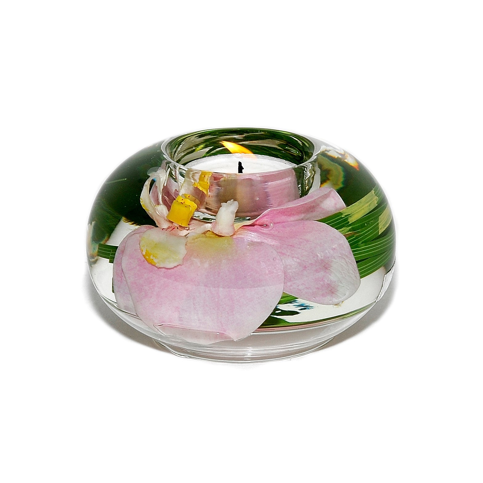 Pink Phalaenopsis Orchid T-Light Candle Holder