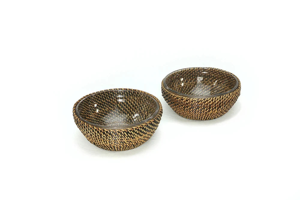 Round Bowl Serving Dish Set of 2 Glass, 16 Oz Each
