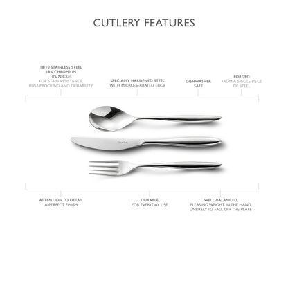 Hidcote Bright Cutlery Set, 96 Piece for 12 People - 12 Free Steak Knives