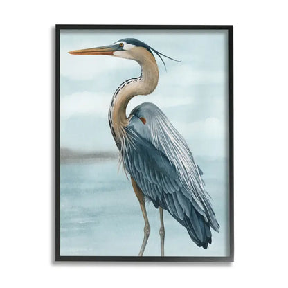 Heron Bird On Beach Framed