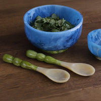 RESIN Rio Bubble Salad Servers Green