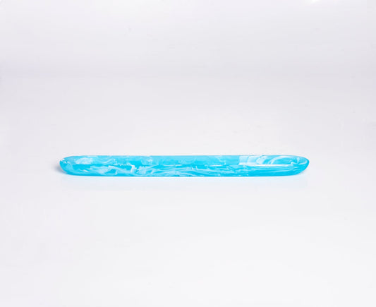 Olive Tray Aqua Swirl
