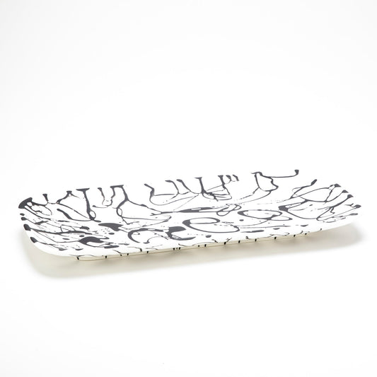 Classic Rect. Platter White Splatter