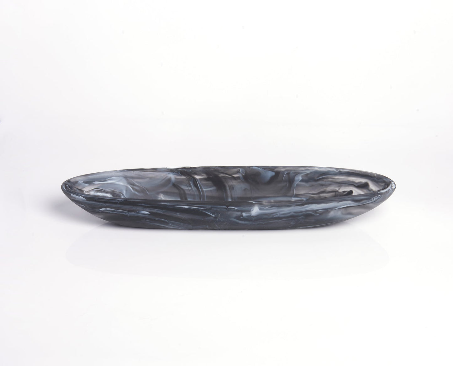 Classical Boat Bowl Medium Black Swirl