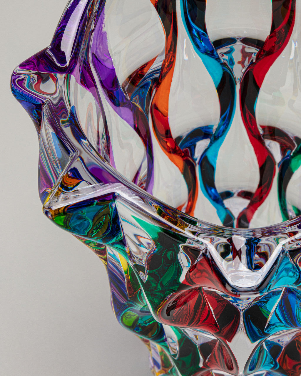 Venetian Glass Ribbon Vase