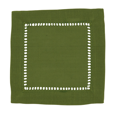 Hemstitched Border Dinner Napkin - kiwi